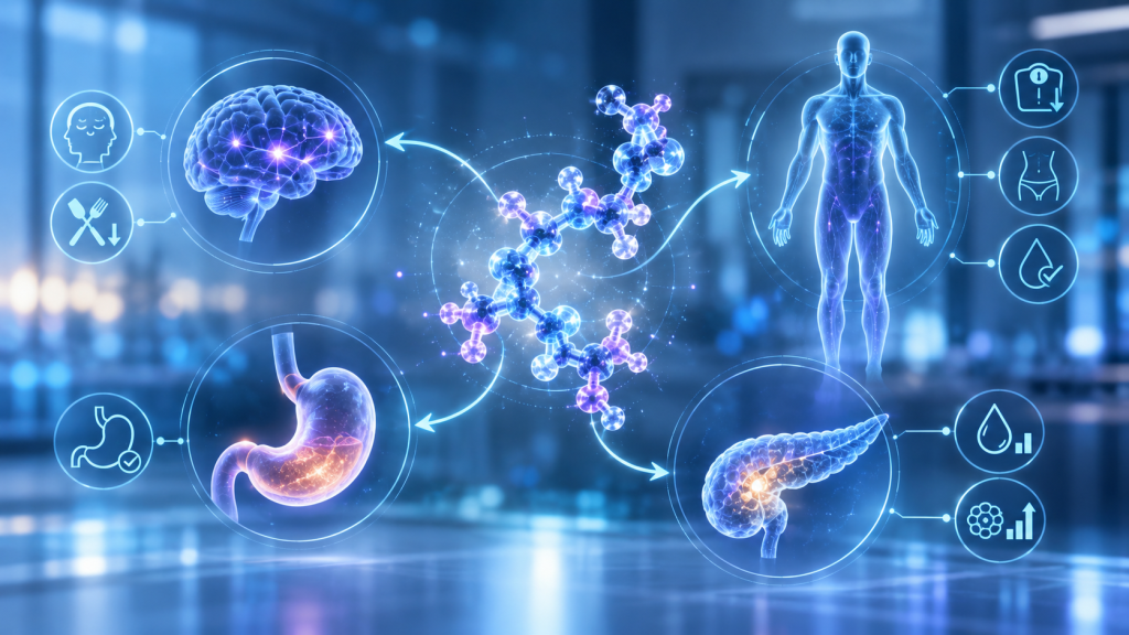 Holographic GLP-1 Metabolic Health Infographic