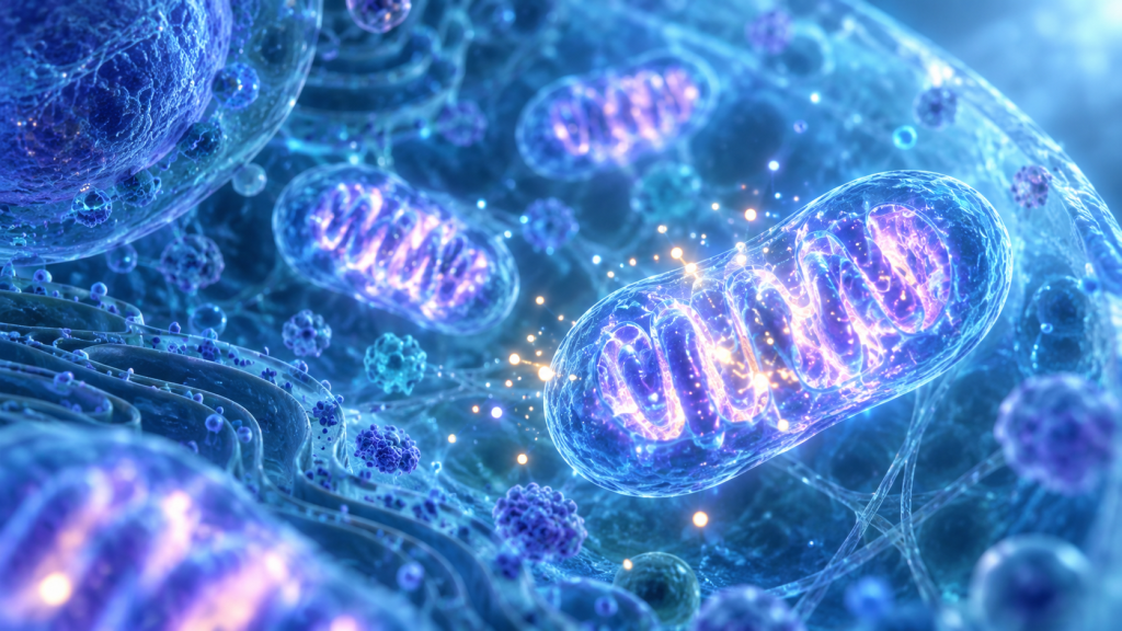 Neon Mitochondria in the Living Cell