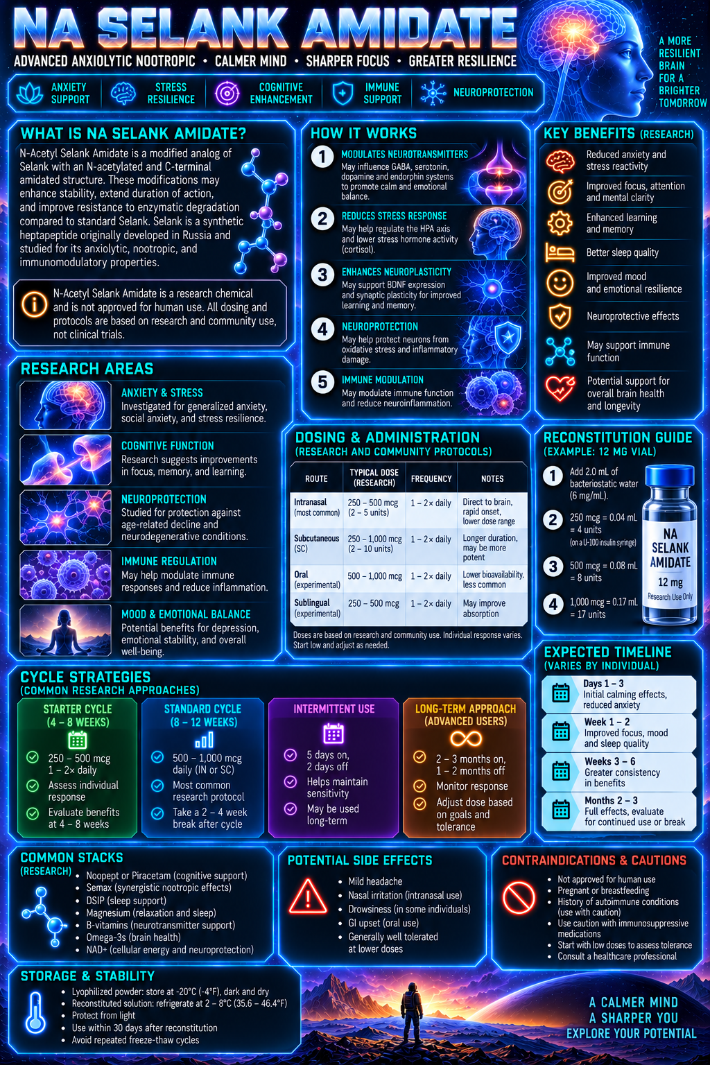 N-Acetyl Selank Amidate research infographic
